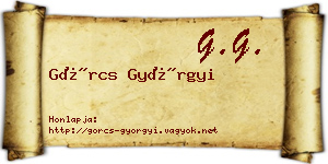 Görcs Györgyi névjegykártya